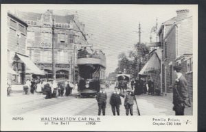 London Postcard - Walthamstow Tram Car No.19 at The Bell c1906 -  Ref.9343 