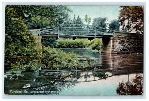 1907 Stroudwater River Bridge Portland Maine ME Antique Posted Postcard