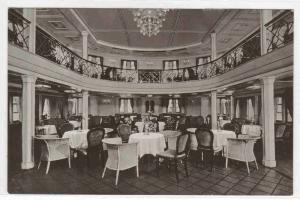 Steamer Ship Liner New York Great Hall Interior Hamburg Amerika RPPC postcard