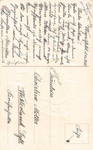 B132 Immer an der wand lang Lovers Dancing talking at Party embossed postcard