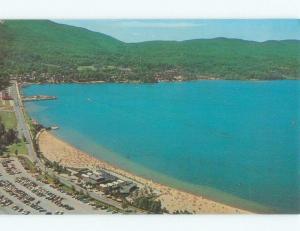 Pre-1980 MILLION-DOLLAR BEACH AERIAL VIEW Adirondacks - Lake George NY d7578