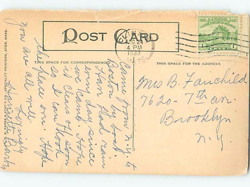 Divided-Back MUNICIPAL BUILDING Clinton Massachusetts MA ho2919