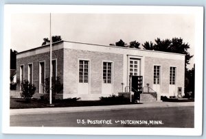 Hutchinson Minnesota MN Postcard RPPC Photo US Post Office Building c1940's