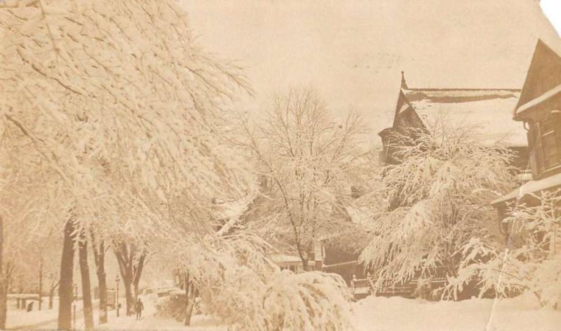 East Orange New Jersey Snow Scene Real Photo Antique Postcard K80962