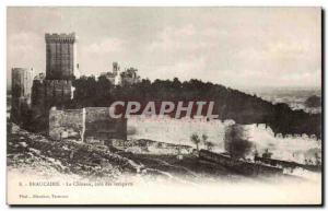 Old Postcard Beaucaire the castle side of remaprts