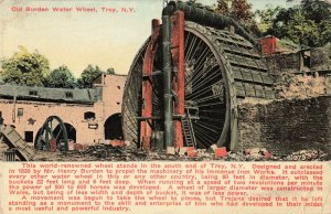 Postcard Old Burden Water Wheel Troy New York