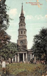 Charleston South Carolina~St Philip's Church~Cemetery? in Front~c1910 Postcard