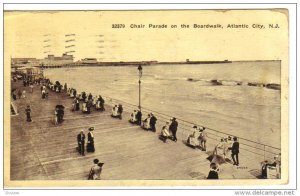 ATLANTIC CITY, New Jersey, PU-1912; Chair Parade On The Boardwalk
