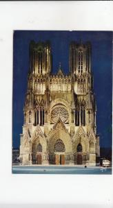 BF20988 reims marne facade de la catehdrale illuminee france front/back image