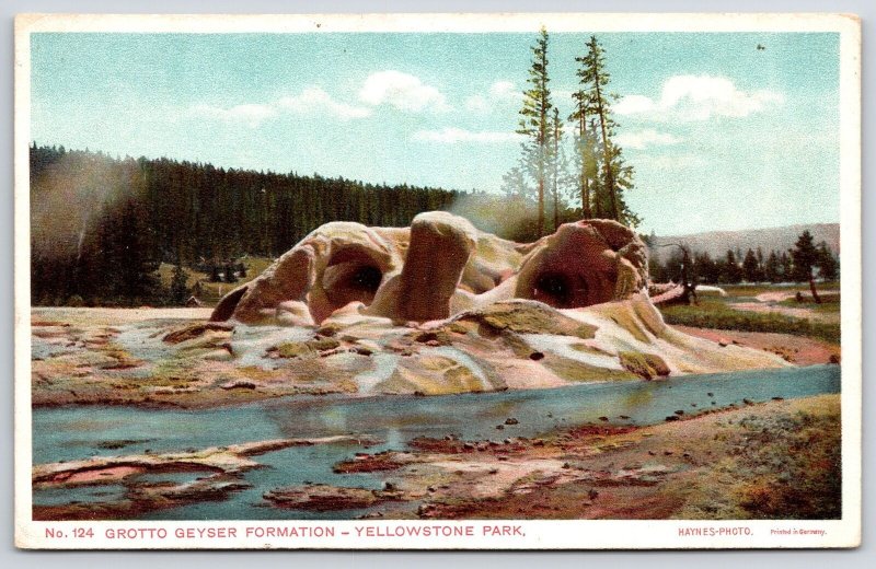 Grotto Geyser Formation Yellowstone National Park Wyoming WY Pines Postcard