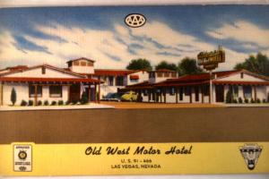 Unused Linen OLD WEST MOTEL in Las Vegas Nevada NV Postcard y2499