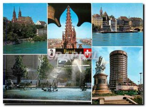 Postcard Modern Basel Das Munster Munster Aussicht vom Hauserfront am Rhein