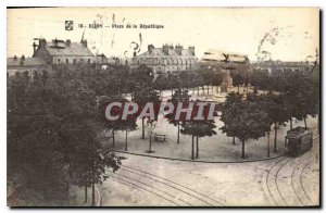 Old Postcard Dijon place de la Republique