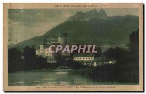 Old Postcard Lac d & # 39Annccy Duingt Chateau Teeth of Lanfont