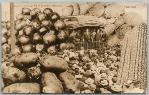 PRESIDENT TAFT EXAGGERATED VEGETABLES ANTIQUE REAL PHOTO POSTCARD RPPC