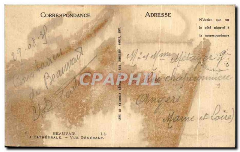 Old Postcard Beauvais Cathedral Vue Generale