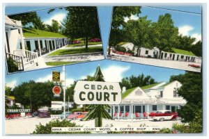 c1950's Cedar Court Motel & Coffee Shop Restaurant Clay Center KS Postcard