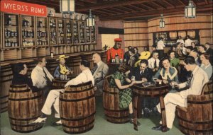 Myer's Planters Punch Inn & Liquor Store JAMAICA Linen Postcard