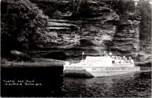 Real Photo Postcard Land and Water Tour Duck Boat Gertie Wisconsin Dells