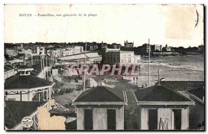 Old Postcard Royan Poutaillac View gemerale the Beach