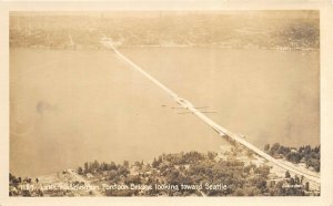 Seattle Washington 1950s RPPC Real Photo Postcard Lake Washington Pontoon Bridge