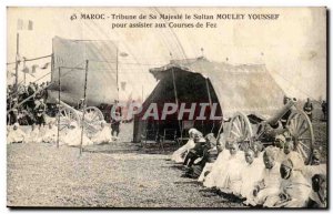 Morocco Old Postcard Tribune his majesty Sultan Moulay Youssef Fez to attend ...