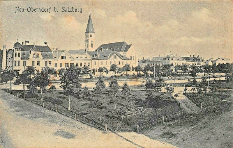 NEU OBERNDORF bei SALZBURG AUSTRIA~KIRCHENPLATZ  PHOTO POSTCARD