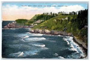 1954 Heceta Head Light House State Park Coast Cliff Beach Salem Oregon Postcard