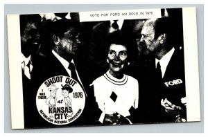 Vintage 1976 Postcard Gerald Ford and Bob Dole Campaign Kansas City RNC Shootout