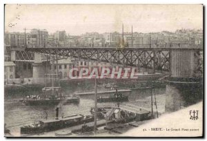 Brest - The Great Bridge Open boats - Old Postcard