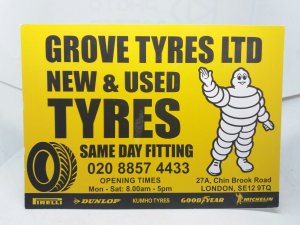 Grove Tyres Ltd 27A Chin Brook Road London SE12 Advertising Postcard
