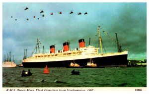 R.M.S. Queen Mary , final departure from Southampton 1967