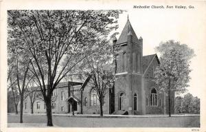 Georgia Ga Postcard Old FORT VALLEY Methodist Church Building