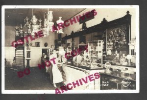 Virginia City NEVADA RPPC 1934 INTERIOR SALOON Historic Crystal Bar FRASHER FOTO