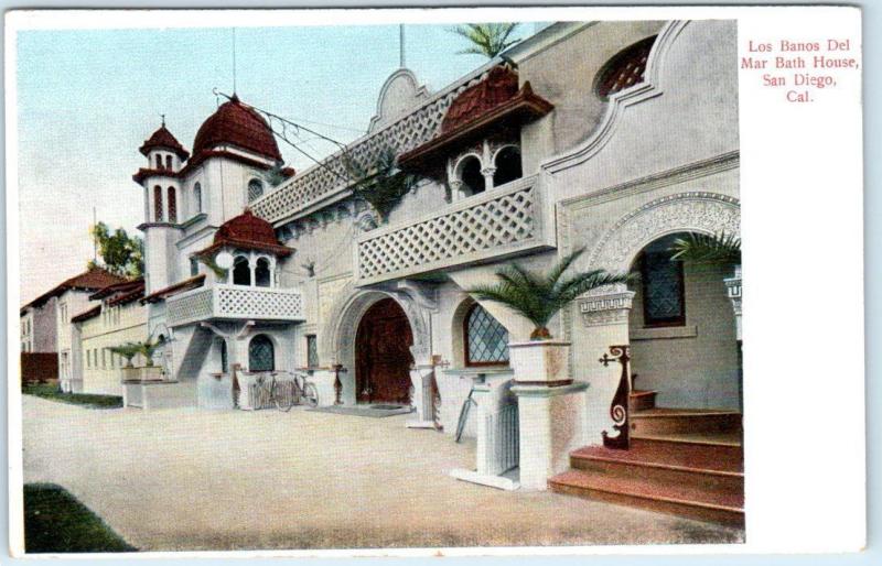 SAN DIEGO, California  CA   LOS BANOS DEL MAR  Bath House  c1907 Rieder Postcard