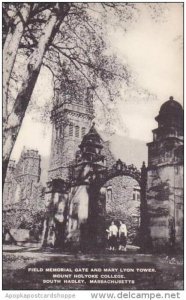 Massachusetts South Hadley Field Memorial Gate And Mary Lyon Tower Mount Holy...