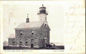 Oldfield Light House Near Setauket Long Island NY c1906 UDB Vintage Postcard E67