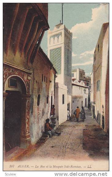 ALGER.-La Rue te la Mosquee Sidi-Ramdan, 00-10s