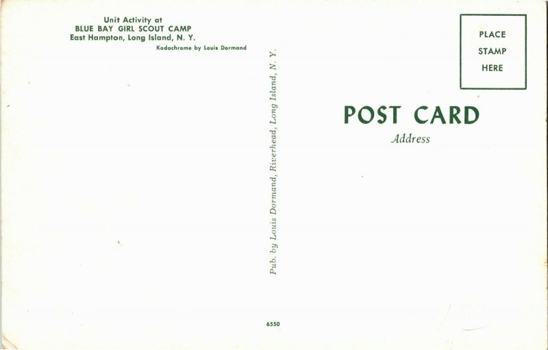 Blue Bay Girl Scout Camp East Hampton Long Island NY Vintage Postcard