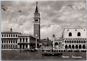 Venezia Panorama Venice Italy Monument Tower Building Real Photo RPPC Postcard