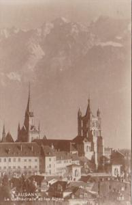 Switzerland Lausanne La Cathedrale et les Alpes Photo