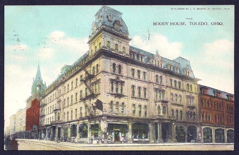 Boody House Hotel Toledo OH used c1909