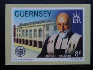 Guernsey FOUNDER PRESIDENT Artist Gordon Drummond  3-A 1982 Postcard