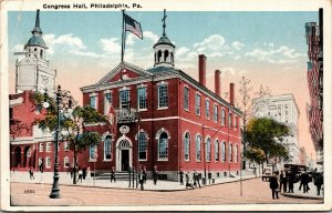 Vtg Philadelphia Pennsylvania PA Congress Hall Street Scene 1920s Postcard