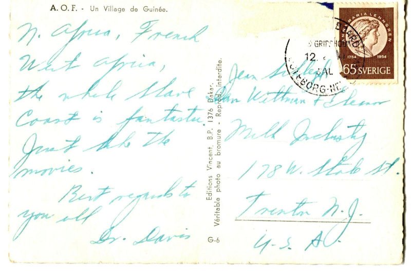 RPPC Postcard AOF Village Guinee Africa