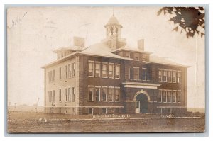 1907 RPPC Schaller Iowa Public School Real Photo Postcard by Caivert pc1797