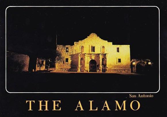 Texas San Antonio The Alamo At Night