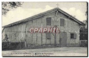 Old Postcard St Vincent House Ranquines born or St. Vincent de Paul