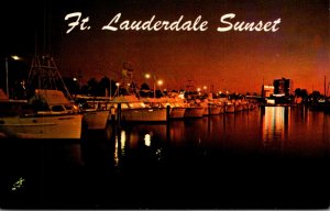 Florida Fort Lauderdale Sunset From Bahia Mar Marina Looking Toward Pier 66