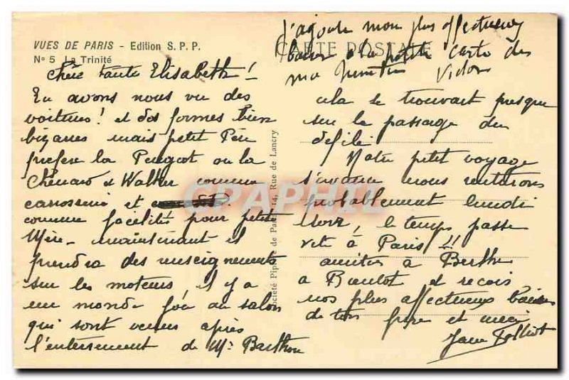 Old Postcard Views of Paris la Trinite